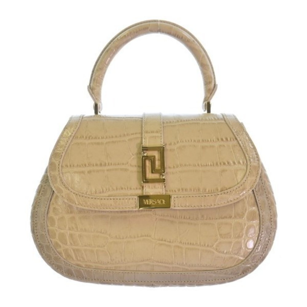 Versace Greca Goddess Top Handle Handbag Bag Beige